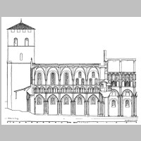 Cluny III, Längsschnitt durch die Vorkirche. Um 1122-47. Rekonstruktion durch Conant. Nach Speculum, 1929, rdk.zikg.net.jpg